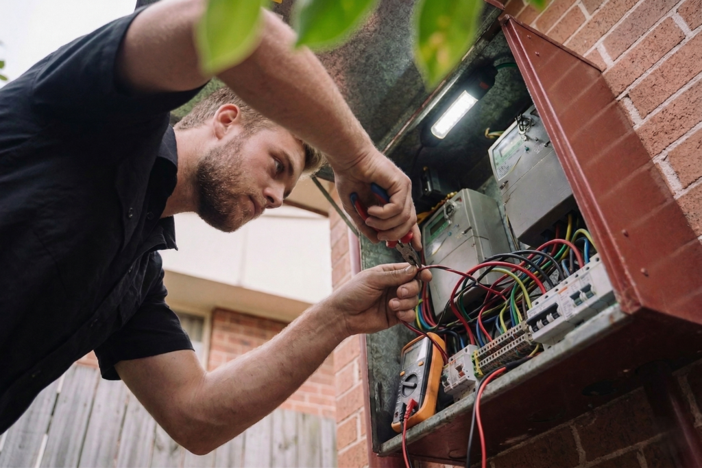 Glenhaven electrician performing electrical work